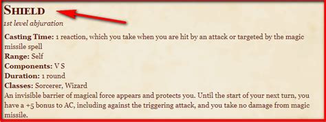 shield spell 5e.